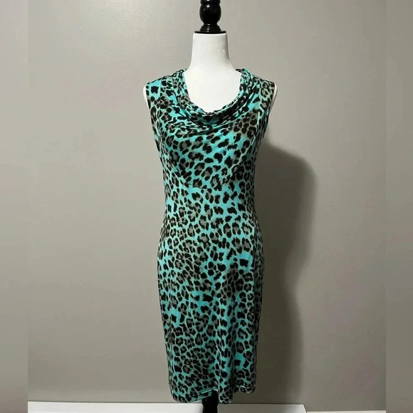 Vivian Wong Sleeveless Bodycon Leopard Print Dress - Picture 1 of 12